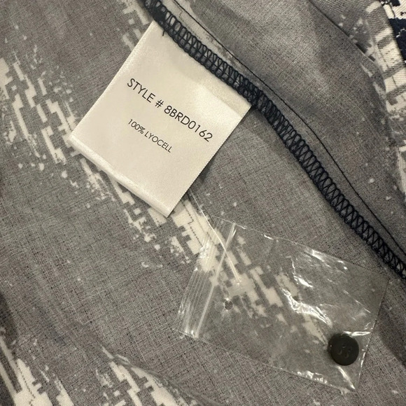 Navy blue abstract pattern, Midi maxi dress, sleeveless,  tiered SZ L NWOT - Picture 5 of 6